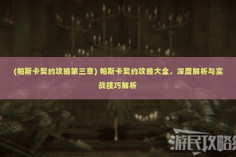 (帕斯卡契约攻略第三章) 帕斯卡契约攻略大全，深度解析与实战技巧解析